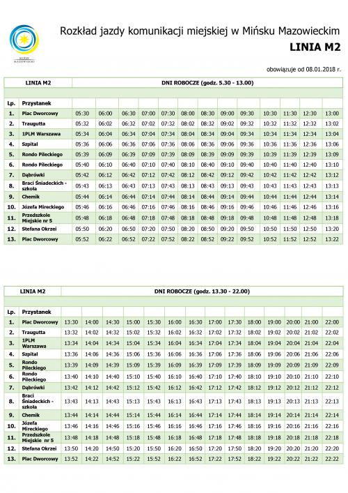 LINIA M2 DNI ROBOCZE