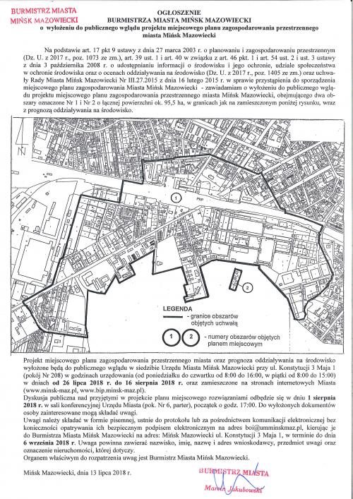 ogłoszenie wyłożenie