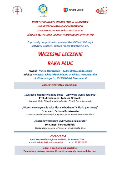 Wczesne leczenie raka płuc - Spotkanie z prof. T...