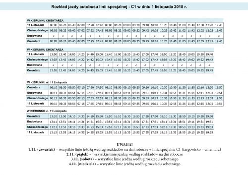 c1rozkład na przystanki