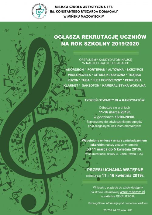 REKRUTACJA 2019-2020 MSA