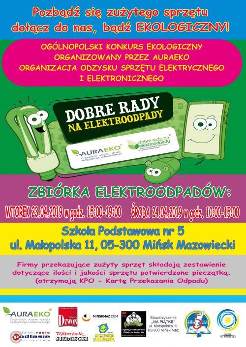 plakat - zbiórka elektroodpadów SP5 Mińsk Mazowiecki (1)