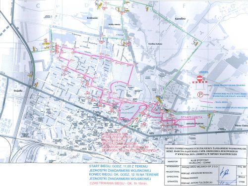 Mapa Bieg żandarmerii