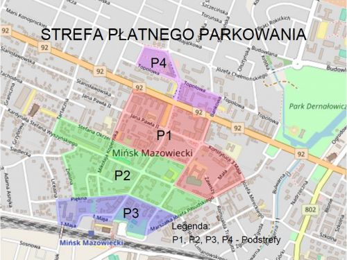 MAPKA STREF PŁATNEGO PARKOWANIA