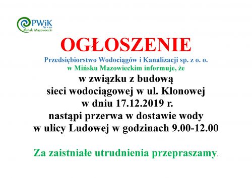 ogłoszenie ws przerwy w dostawie wody z logo firmy - kopia