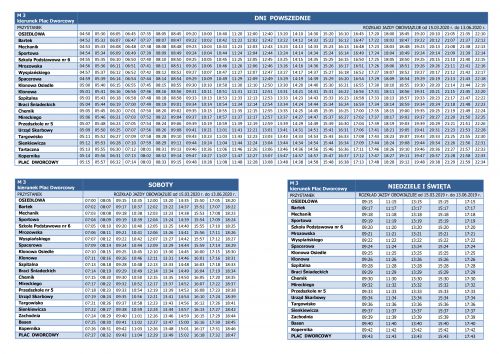 Linia M3 - kierunek - Osiedlowa - Plac Dworcowy - od 15...