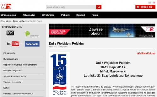 Dni z Wojskiem Polskim na stronie www.wojsko-polskie.pl