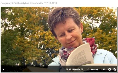 Elżbieta Sieradzińska w programie "Obserwator"