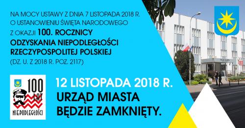 Informacje dot. 12 listopada 2018 r.