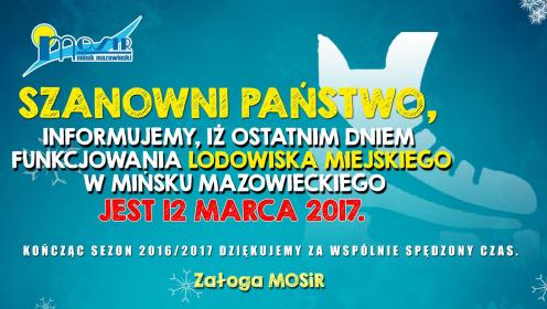Informacje dot. lodowiska miejskiego