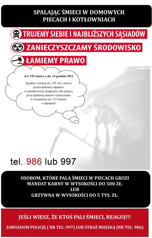 Jeśli wiesz, że ktoś pali śmieci, reaguj!