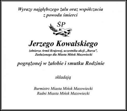 Kondolencje - Jerzy Kowalski