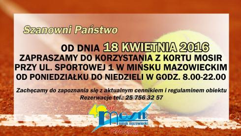 Korty na ul. Sportowej otwarte