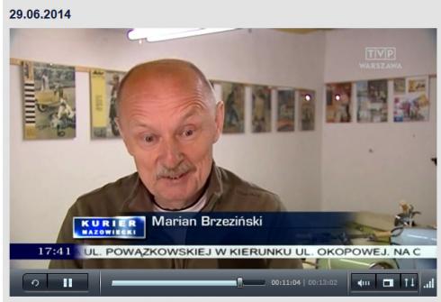 Marian Brzeziński i jego skutery w TVP Warszawa