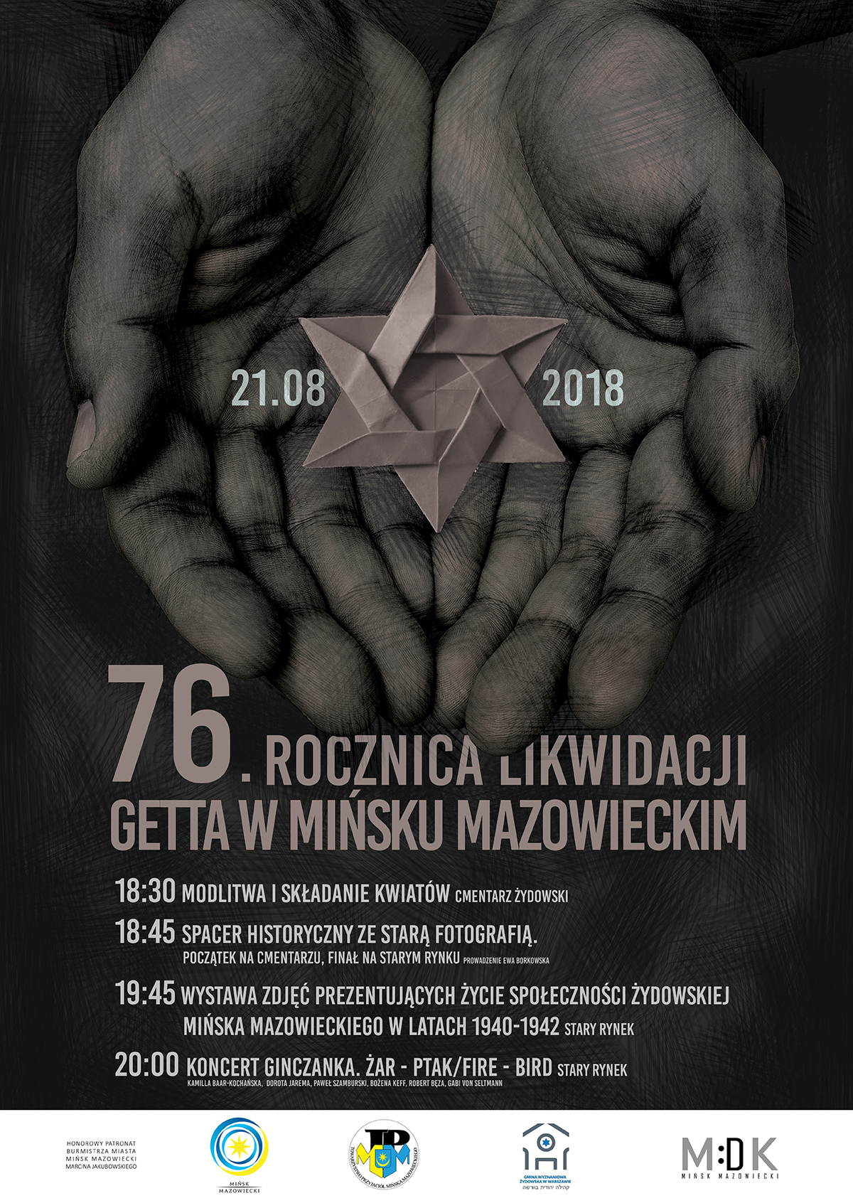 Obchody 76. rocznicy likwidacji getta w Mińsku Mazowieckim