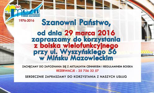 Od 29 marca zapraszamy na boiska wielofunkcyjne MOSiR