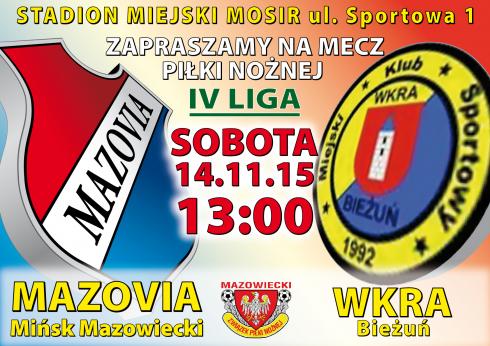 Ostatni mecz rundy jesiennej MAZOVIA - MKS WKRA
