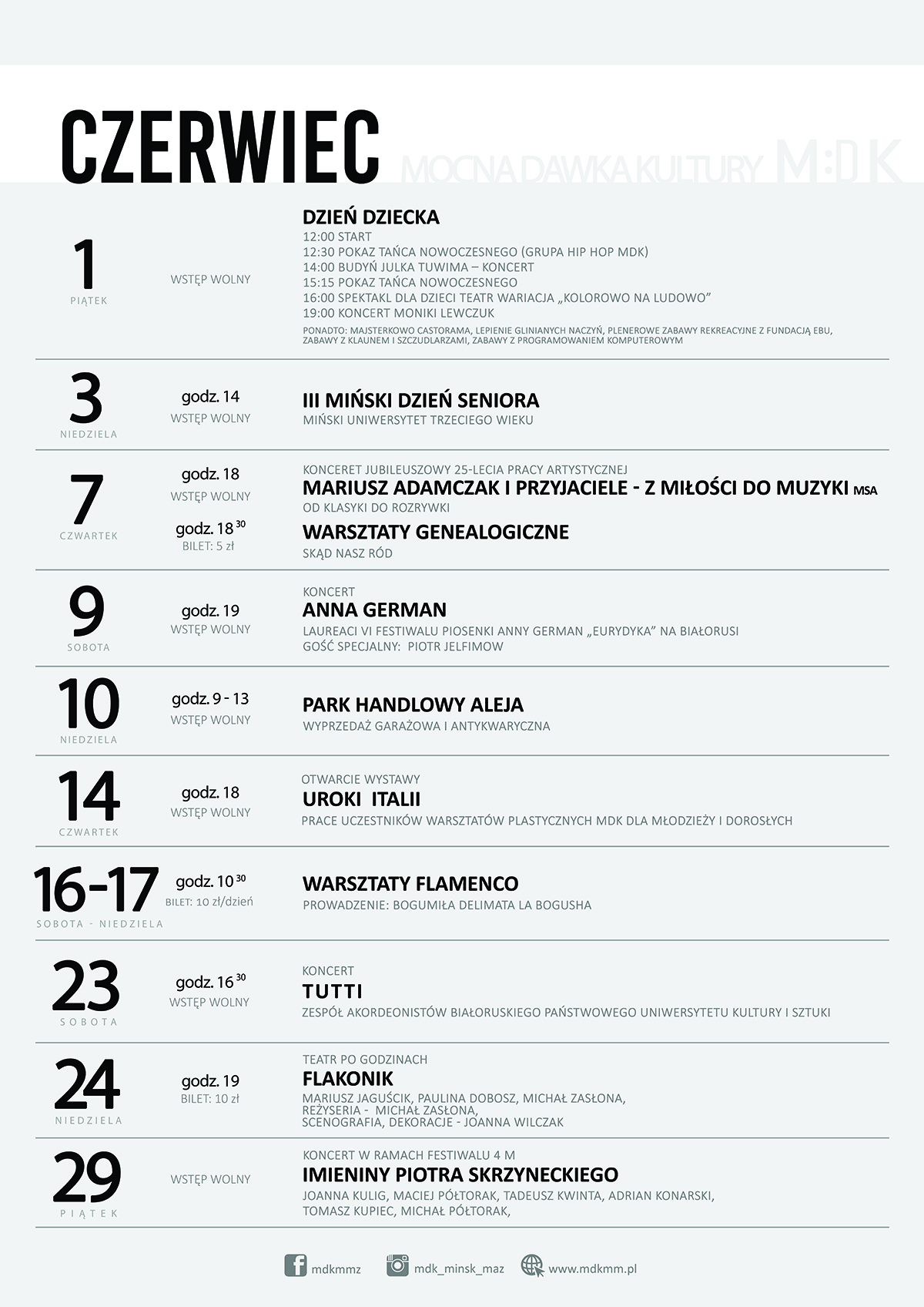 Repertuar w MDK - czerwiec