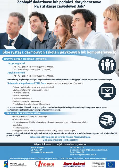 Skorzystaj z darmowych szkoleń językowych lub komputerowych!