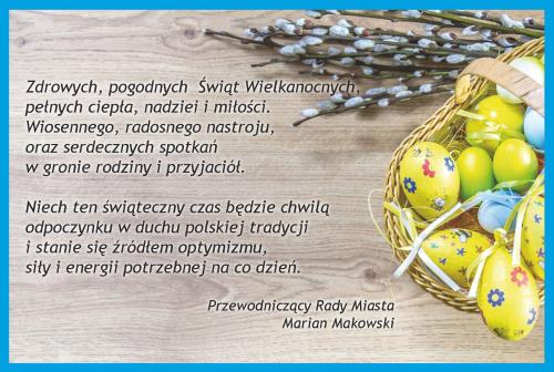 Życzenia Wielkanocne Przewodniczącego Rady Miasta